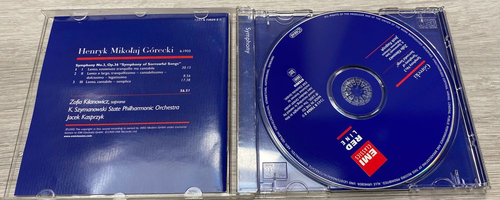 Górecki "Symphony No. 3 Symphony of Sorrowful Songs" EMI Classics Red Line