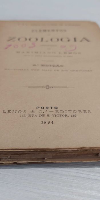 Elementos de zoologia - 1894 - de Maximiano Lemos
