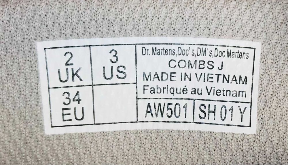 Ботинки Dr. Martens Combs на змейке 34 размер