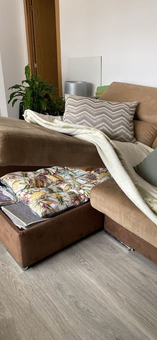 Sofá Castanho Chaise longue