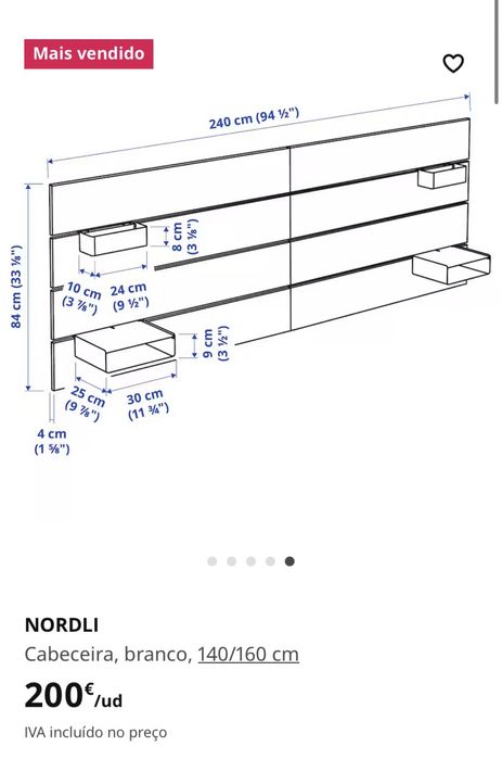 Cabeceira branca Ikea