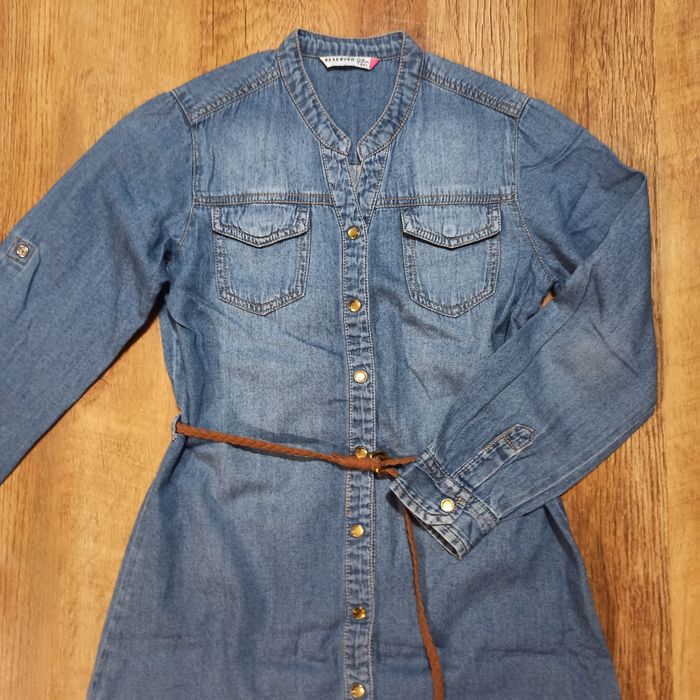 Sukienka tunika jeansowa ramoneska RESERVED rozm. 122-128