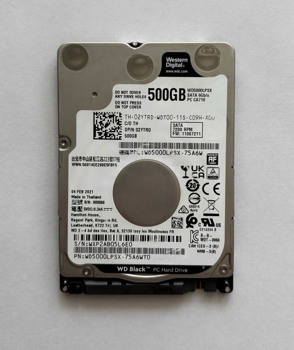 HDD WD Black 500 GB 7200 rpm 64 MB WD5000LPSX