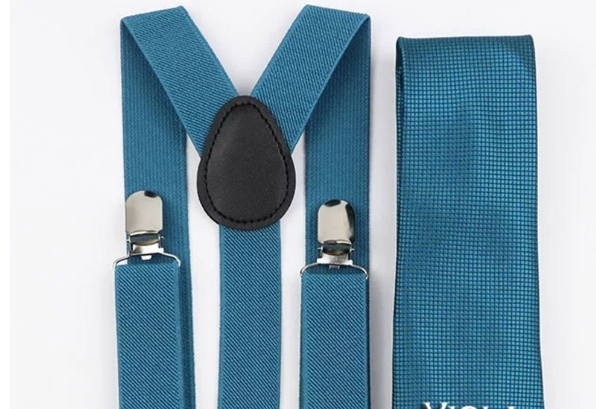 Conjunto suspensórios com laço ou gravata novos