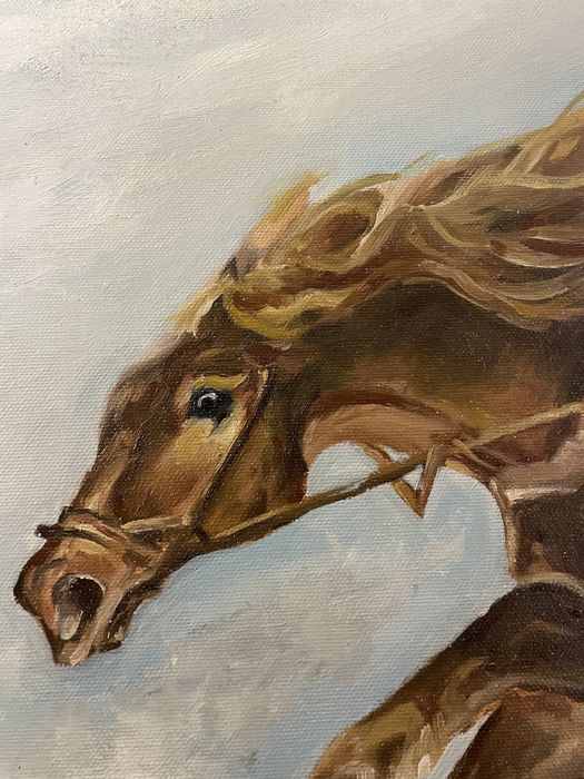 Obraz olejny Trojka Polowanie 162x162cm