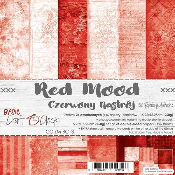 Zestaw papierów do scrapbookingu Craft o'Clock - Red Mood - 15x15cm