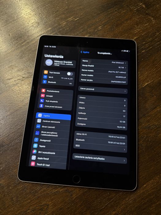 Ipad pro 9,7 1-gen wi-fi 32gb
