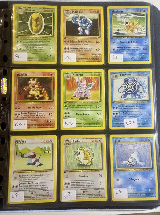 Cartas pokemon base set 1st edition 1a edicao