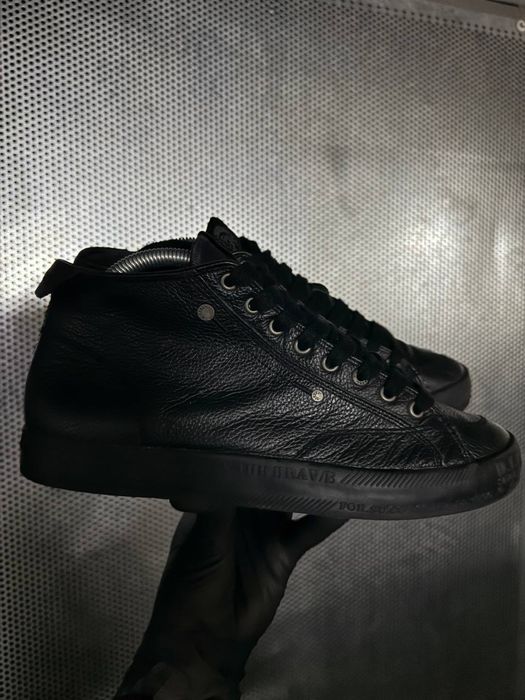 Diesel "Only The Brave" Leather High-Top Black Sneakers