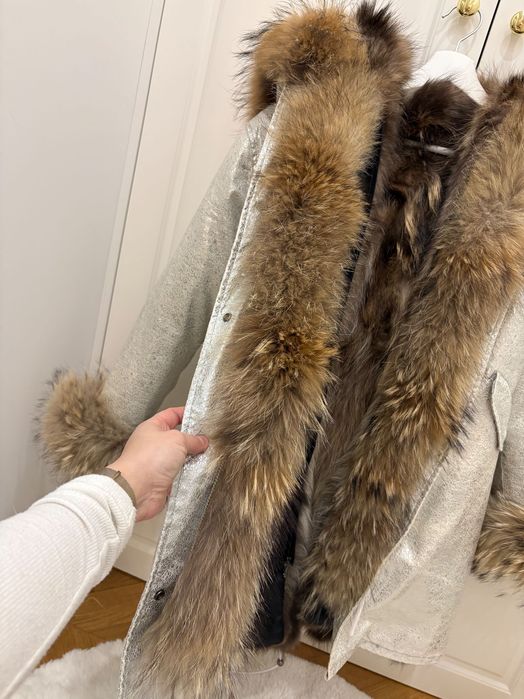 Naturalne futro jenot S parka futerko