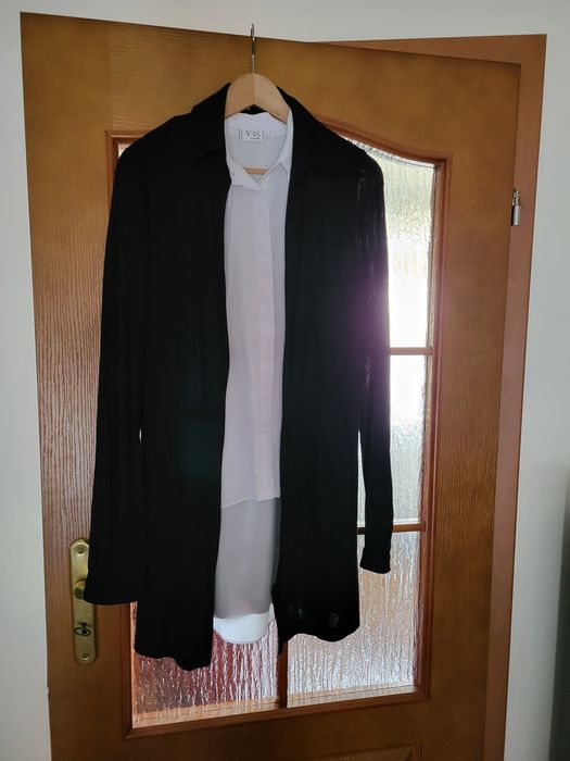 Bluzka koszulowa plus narzutka