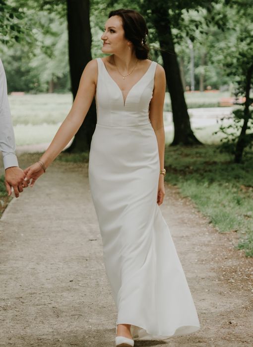 Suknia ślubna klasyczna gładka 38/40