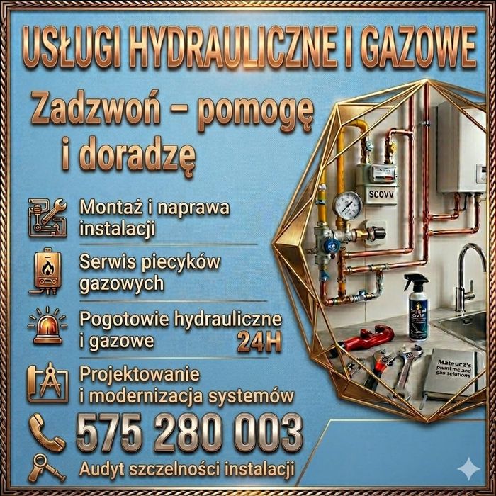 Gazownik ,hydraulik, awarie,woda, gaz, udrażnianie kanalizacji