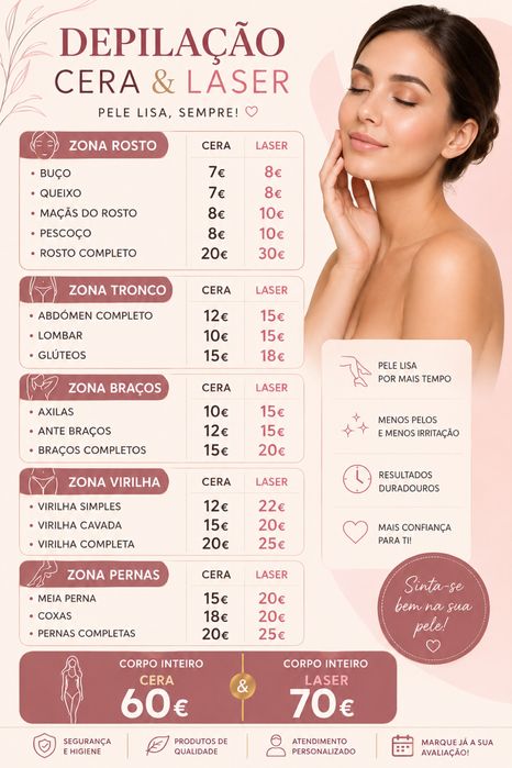Depilação Masculina e Feminina Laser & Cera