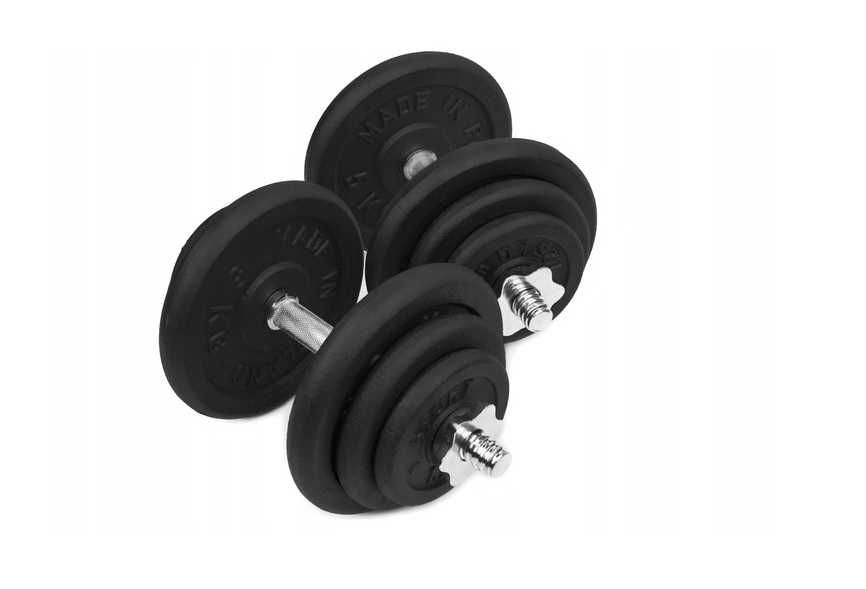 HANTLE ŻELIWNE 2x20 kg gryf 28mm Talerze obciążenie zestaw 40kg