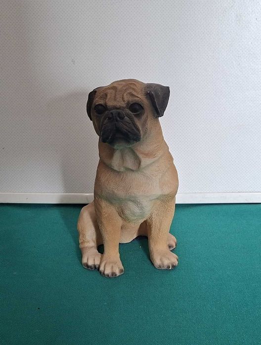 Cão Boxer, vintage, artesanal, com 17cm
