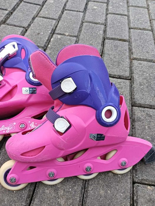 Conjunto de patins para crianca com capacete e proteções 32 a 34