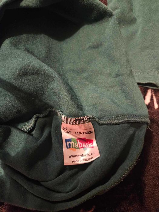 My Basic, Zielona sukienka z kieszeniami. Rozm. 110-116, 5-6 lat