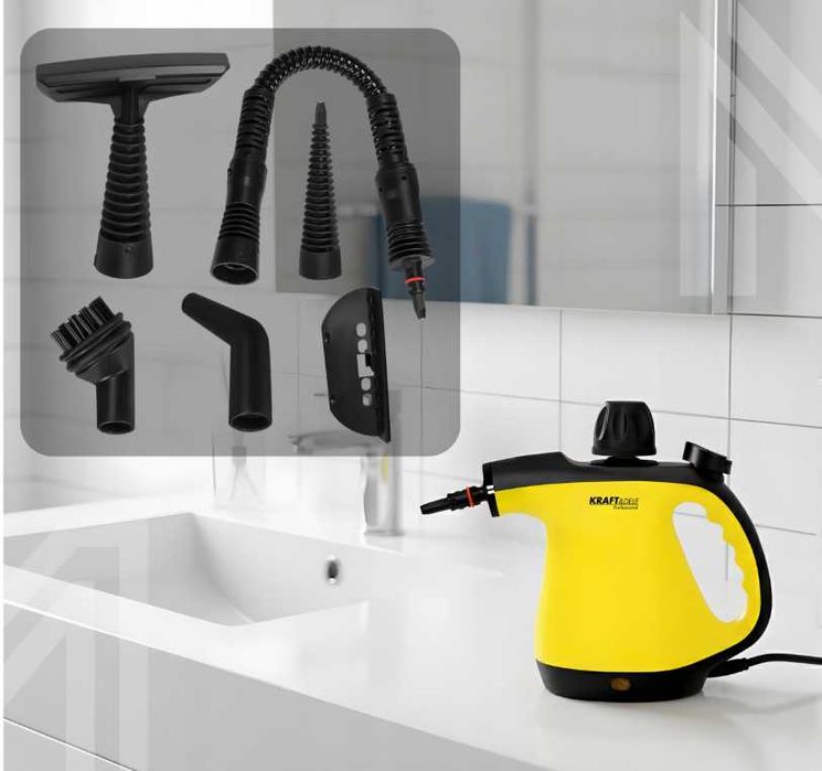 Parownica Ręczna Myjka Parowa 1200W Do Fug Gresu Okien Glazury OKAZJA