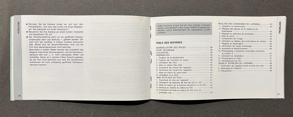 Manual Fujica GS645 Professional