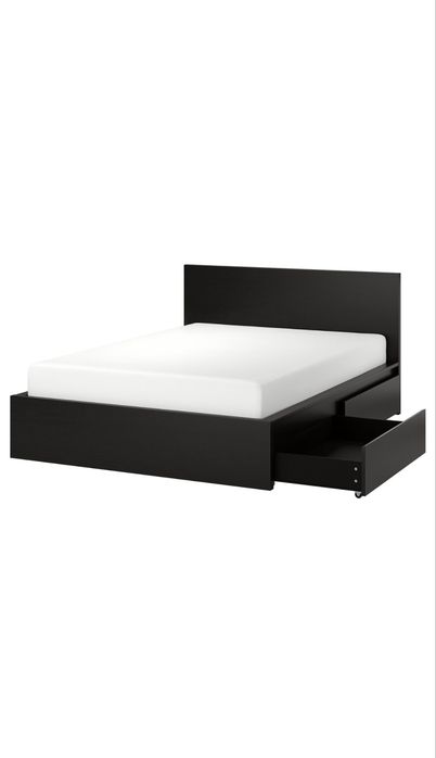 Cama IKEA MALM 140x200 + Gavetas + Estrado + Colchão Molaflex