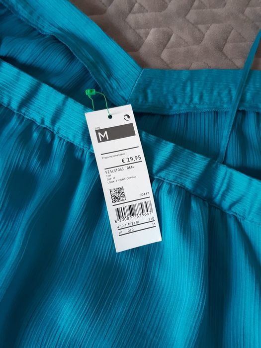 Top azul turquesa Benetton Tam M