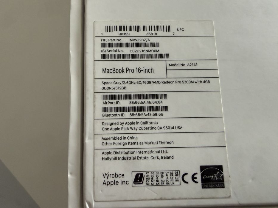 MacBook Pro 16" A2141 (16gb/512)