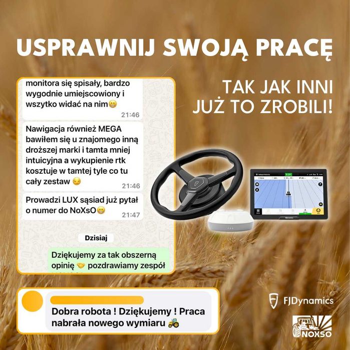 FJD AT2 MAX Nawigacja Rolnicza RTK GPS - prowadzenie RTK 2.5 cm