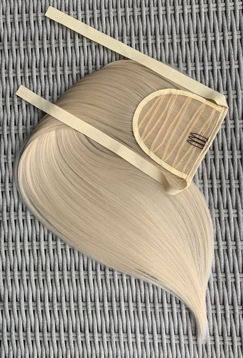 Premium Ultra włosy doczepiane, jasny złoty blond, kucyk, 330.