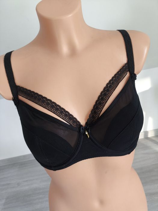 Charade stanik biustonosz seksowny czarny koronka paseczki