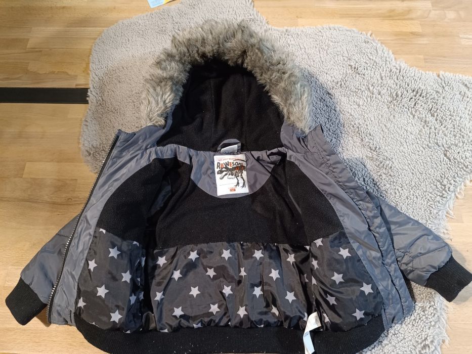 Modna kurtka zimowa z kapturem 2-3lata 98