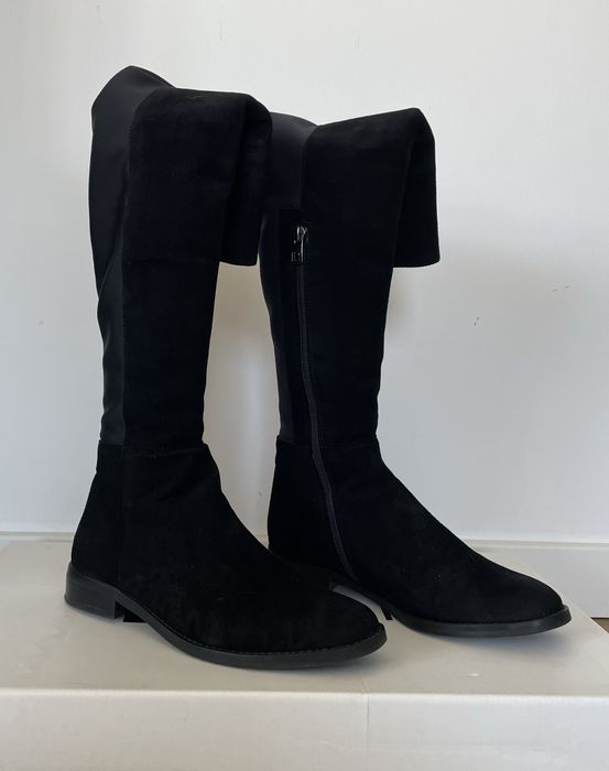 Muszkieterki Nessi, skórzane w kolorze czarnym