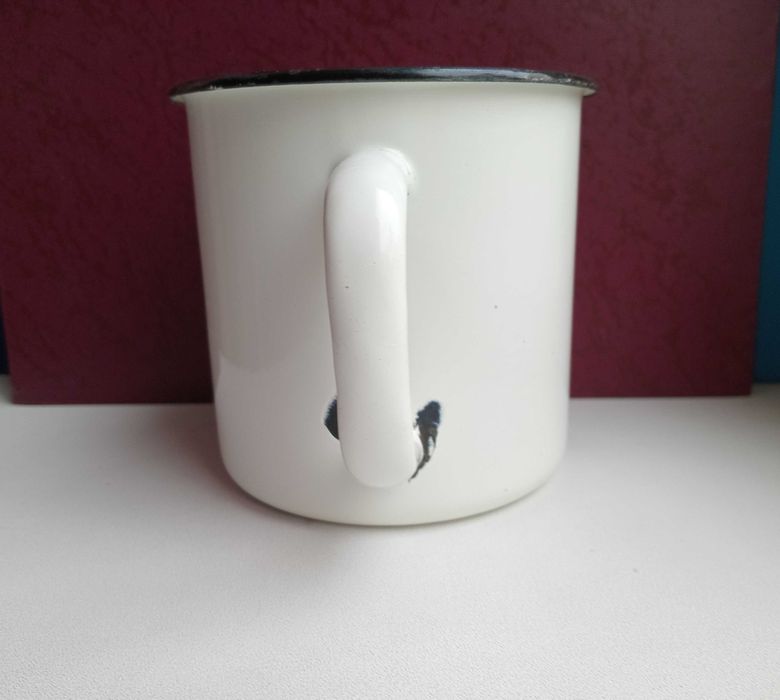 Большая эмалированная кружка «1945-1985». Объем 1 л. Посуда СССР