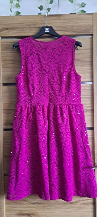 sukienka karnawał cekiny ślub wesele przyjęcie komunia bal 44 xxl