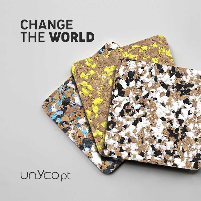 Base para copos de cortiça reciclada quadrada Cork Color Unyco Pack25