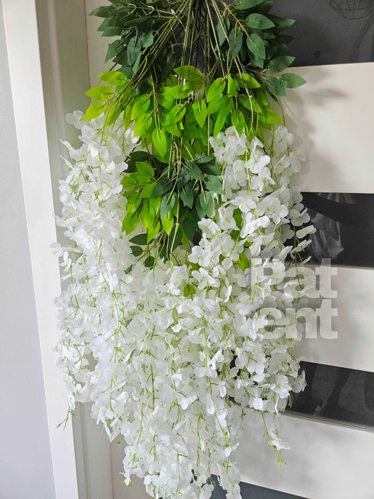 Wisteria biała jasna glicynia sztuczna girlanda dekoracja 12 sztuk