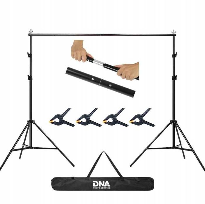 Statyw Do Tła Fotograficznego Zestaw Teł Do Studia 200x200cm | GRATIS