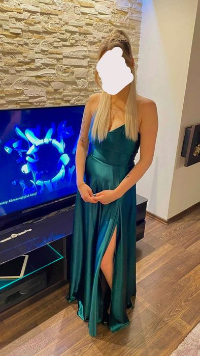 Sukienka satynowa zieleń