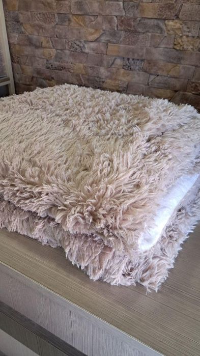 Плед теплий Травка двосторонній з овчиною