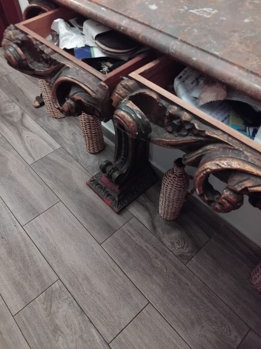 Cardencias lacada com marmore+peças antigas decoração