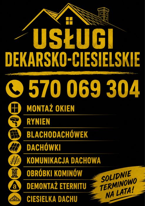 Montaż pokryć dachowych ! cieśla/dekarz remont dachu, wycena i pomiar!