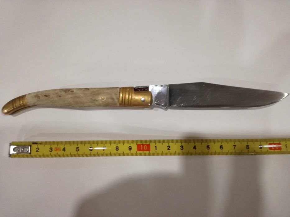 Canivete Coleção Marca "Laguiole" Cabo em Madeira c/ Apliques em Latão