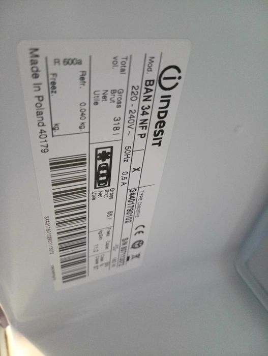 Peças para frigorífico Indesit BAN 34 NF P