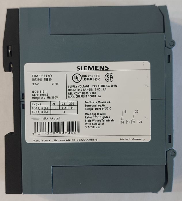 Реле времени 3RP2505-1BB30
РЕЛЕ