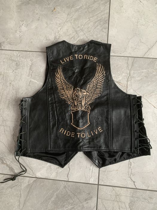 Kamizelka motocyklowa skórzana LIVE TO RIDE 3XS