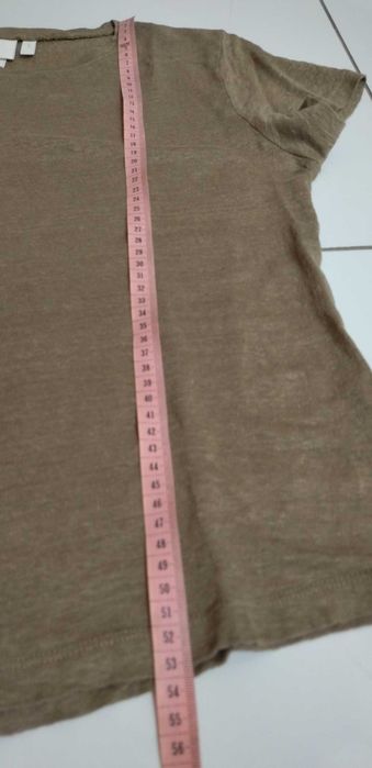 Bluzka 100% len, krótki rękaw H&M