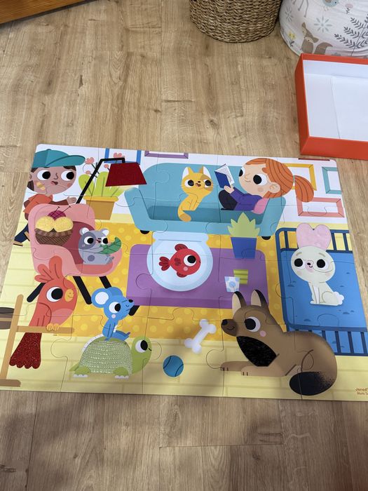 Тактильний пазл Janod 20 елементів 2+ Домашні тварини