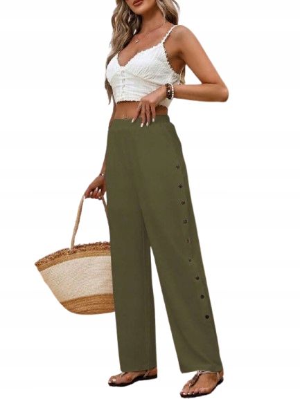 Shein spodnie zielone proste długie damskie casual 38 ł5p