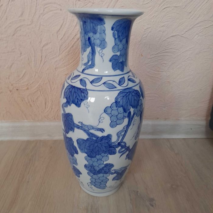 Duży wazon chiński winogrona ręcznie malowany