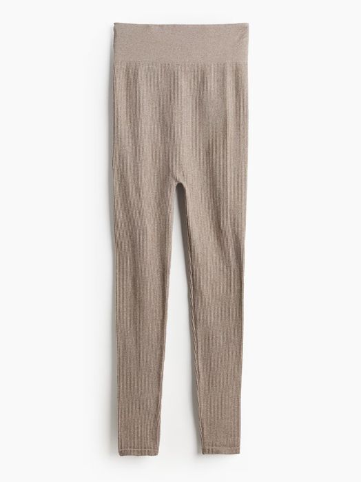 Бесшовные леггинсы в рубчик для беременных h&m mama р.s